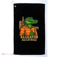 Funny Thumbs Up Alligator Alcatraz Golf Towel thumb 0