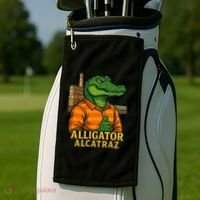 Funny Thumbs Up Alligator Alcatraz Golf Towel thumb 2
