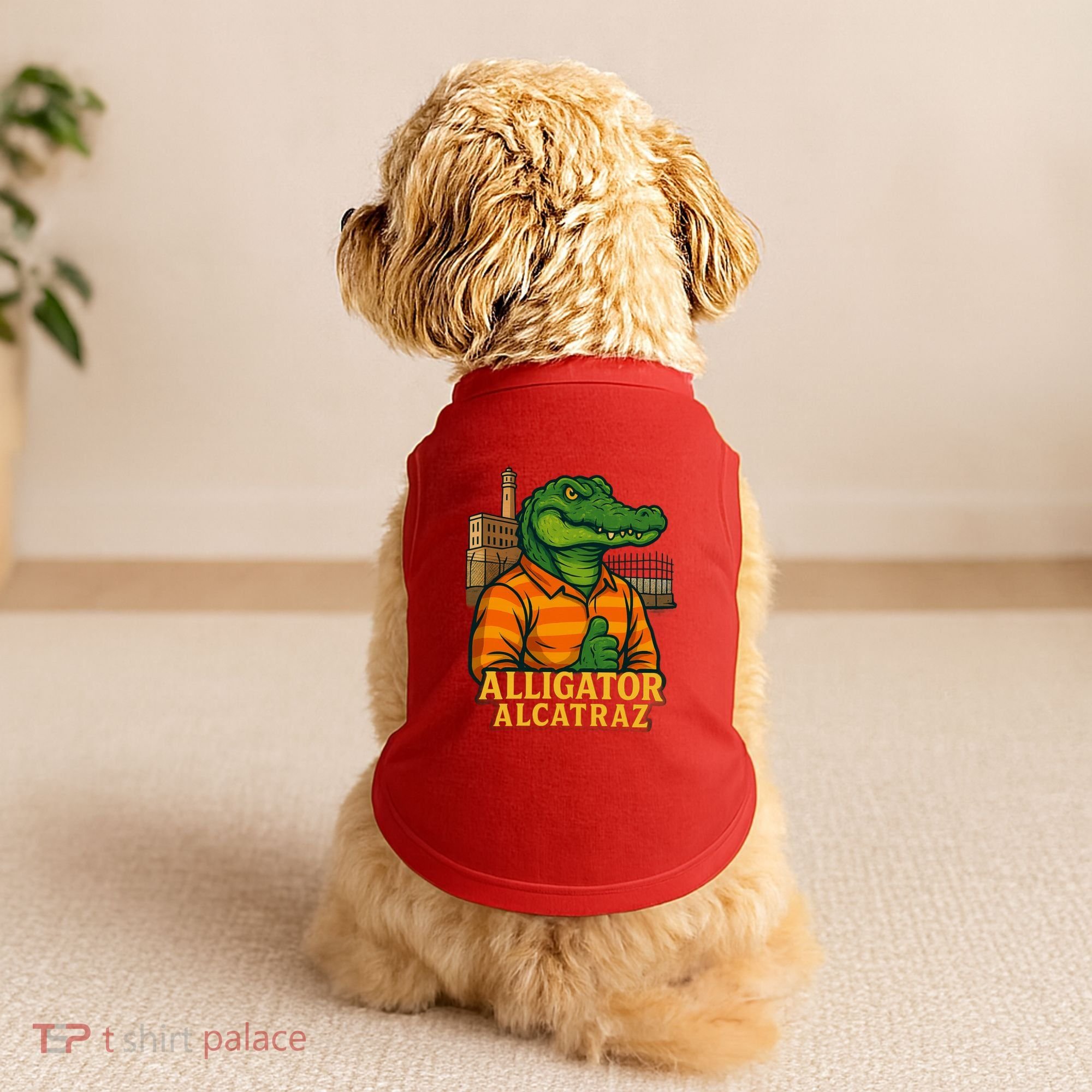 Funny Thumbs Up Alligator Alcatraz Doggie Tank