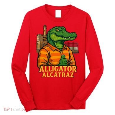 Funny Thumbs Up Alligator Alcatraz Long Sleeve Shirt