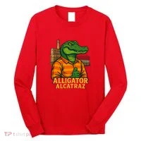 Funny Thumbs Up Alligator Alcatraz Long Sleeve Shirt thumb 0
