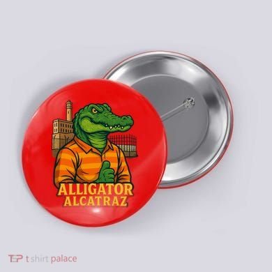 Funny Thumbs Up Alligator Alcatraz Button