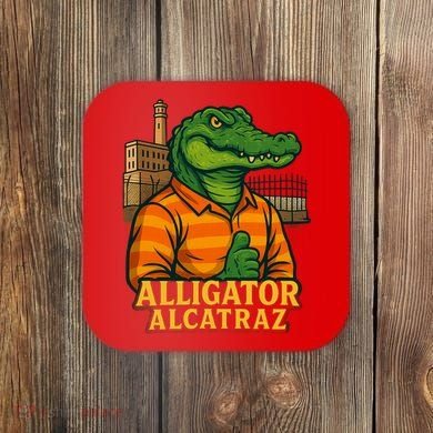 Funny Thumbs Up Alligator Alcatraz Coaster