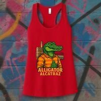 Funny Thumbs Up Alligator Alcatraz Women's Tank Top thumb 3