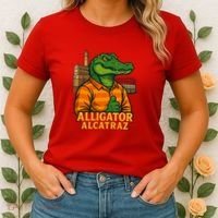 Funny Thumbs Up Alligator Alcatraz Women's T-Shirt thumb 2