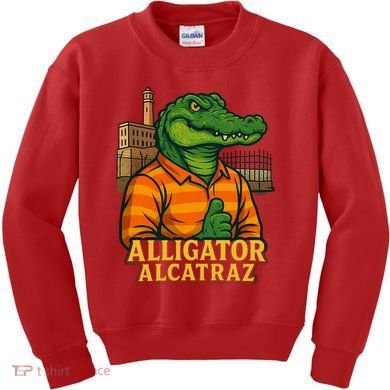 Funny Thumbs Up Alligator Alcatraz Kids Sweatshirt