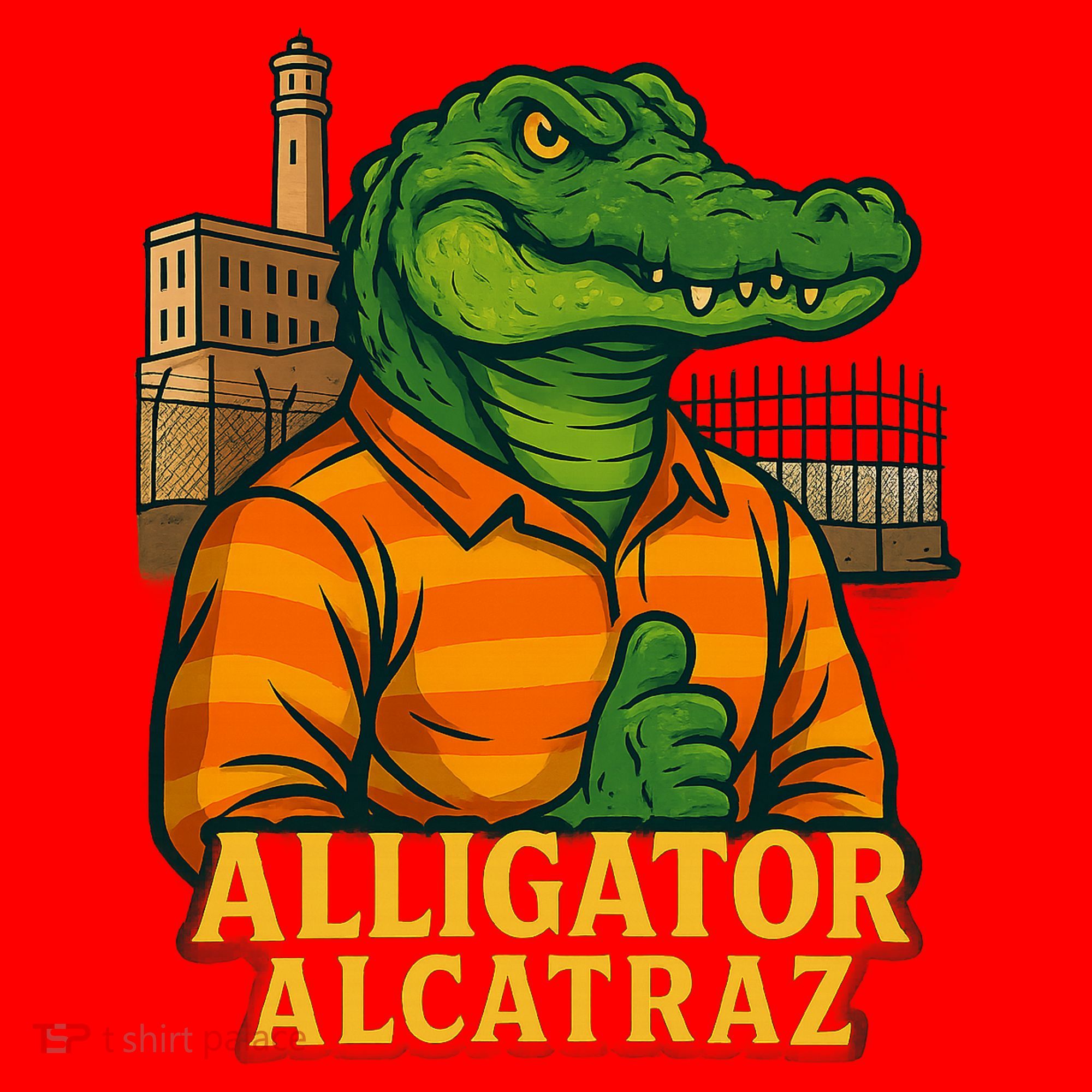 Funny Thumbs Up Alligator Alcatraz Kids Sweatshirt
