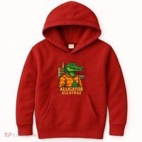 Funny Thumbs Up Alligator Alcatraz Kids Hoodie thumb 0