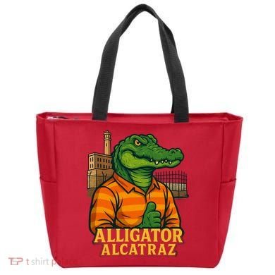 Funny Thumbs Up Alligator Alcatraz Tote Bag