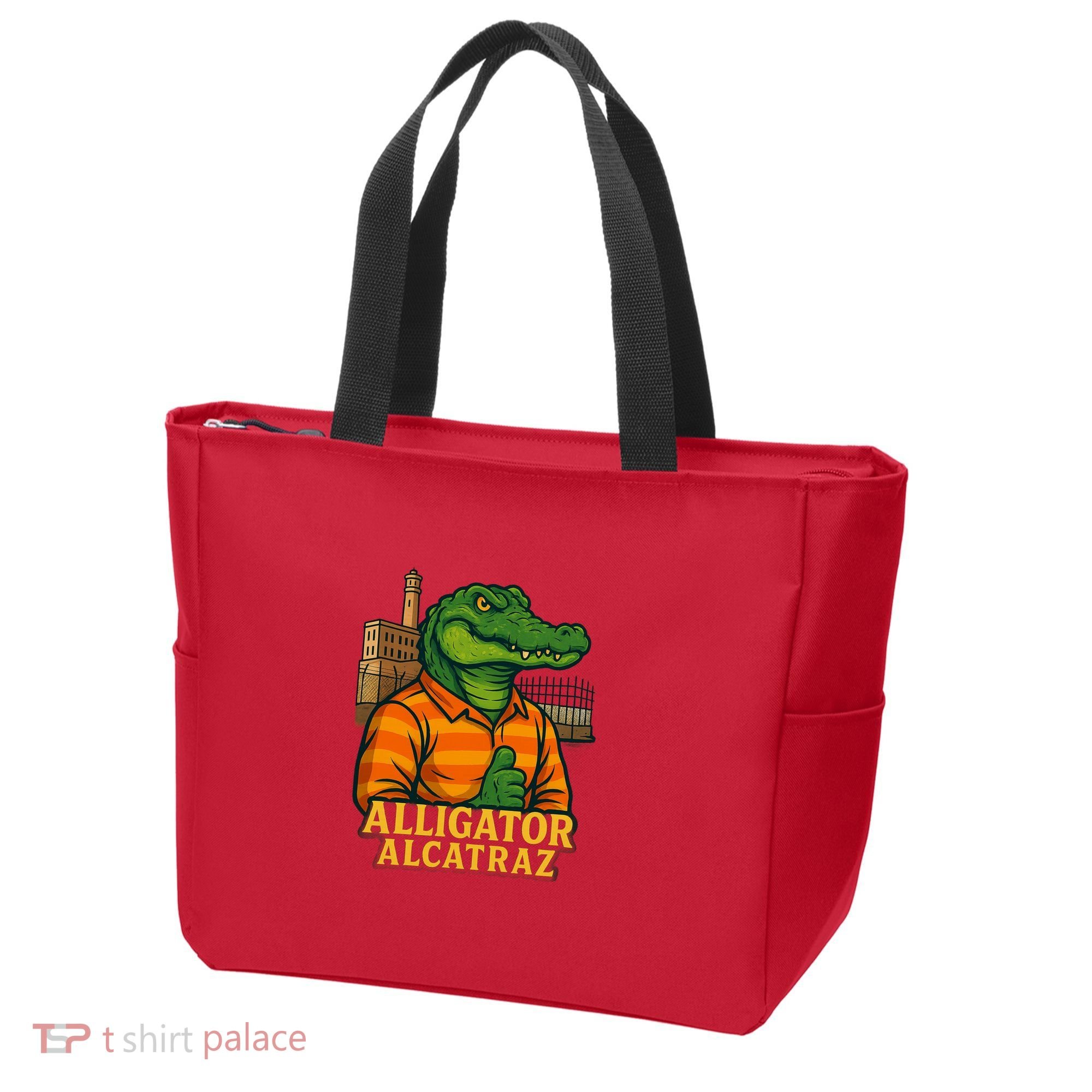 Funny Thumbs Up Alligator Alcatraz Tote Bag