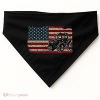 Farm Tractors Usa Flag Patriotic Farming Gift USA-Made Doggie Bandana thumb 0