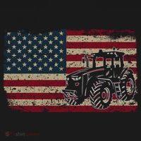 Farm Tractors Usa Flag Patriotic Farming Gift Bucket Hat thumb 4