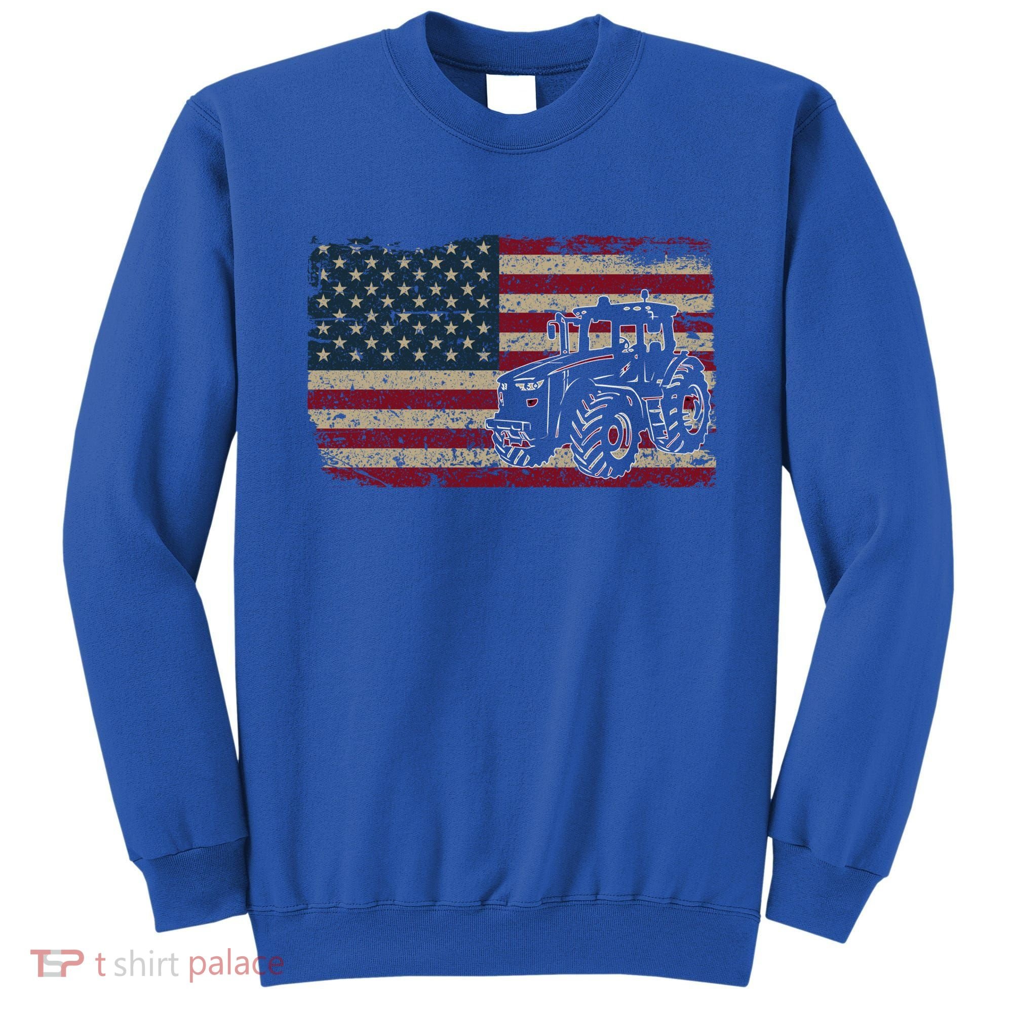 Farm Tractors Usa Flag Patriotic Farming Gift Sweatshirt