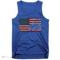 Farm Tractors Usa Flag Patriotic Farming Gift Tank Top thumb 0