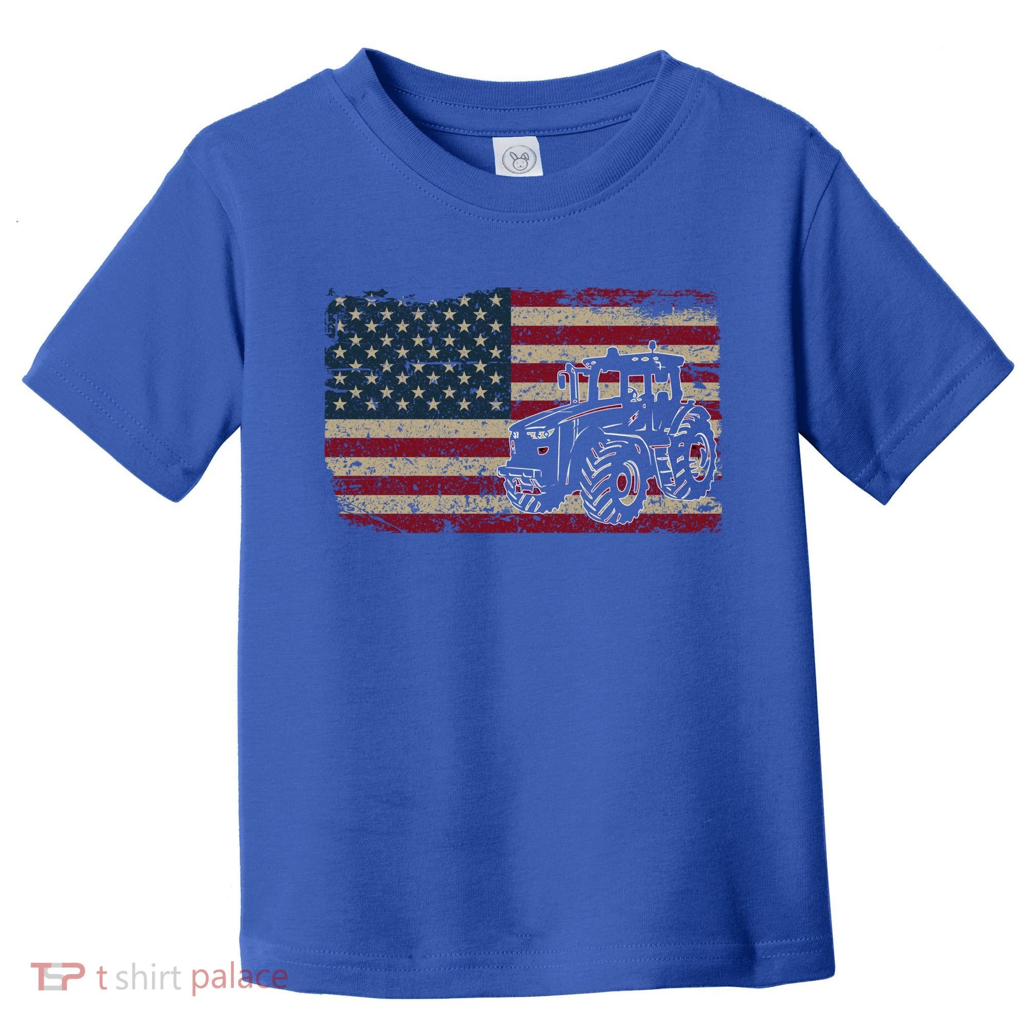 Farm Tractors Usa Flag Patriotic Farming Gift Toddler T-Shirt