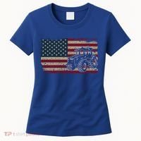 Farm Tractors Usa Flag Patriotic Farming Gift Women's T-Shirt thumb 0