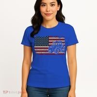 Farm Tractors Usa Flag Patriotic Farming Gift Women's T-Shirt thumb 4