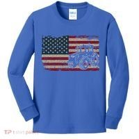 Farm Tractors Usa Flag Patriotic Farming Gift Kids Long Sleeve Shirt thumb 0