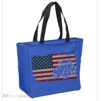 Farm Tractors Usa Flag Patriotic Farming Gift Tote Bag thumb 2