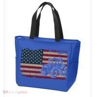 Farm Tractors Usa Flag Patriotic Farming Gift Tote Bag thumb 3