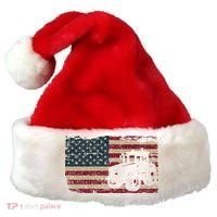 Farm Tractors Usa Flag Patriotic Farming Gift Santa Hat thumb 0
