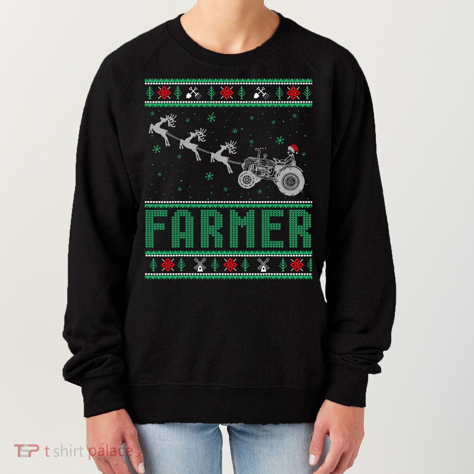 Farmer Tractors Ugly Christmas Xmas Sweater Women's Sweatshirt