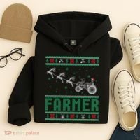 Farmer Tractors Ugly Christmas Xmas Sweater Hoodie thumb 4