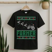 Farmer Tractors Ugly Christmas Xmas Sweater T-Shirt thumb 2