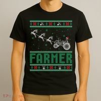 Farmer Tractors Ugly Christmas Xmas Sweater T-Shirt thumb 3