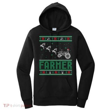 Farmer Tractors Ugly Christmas Xmas Sweater Women's Hoodie