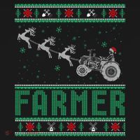 Farmer Tractors Ugly Christmas Xmas Sweater Women's Hoodie thumb 2