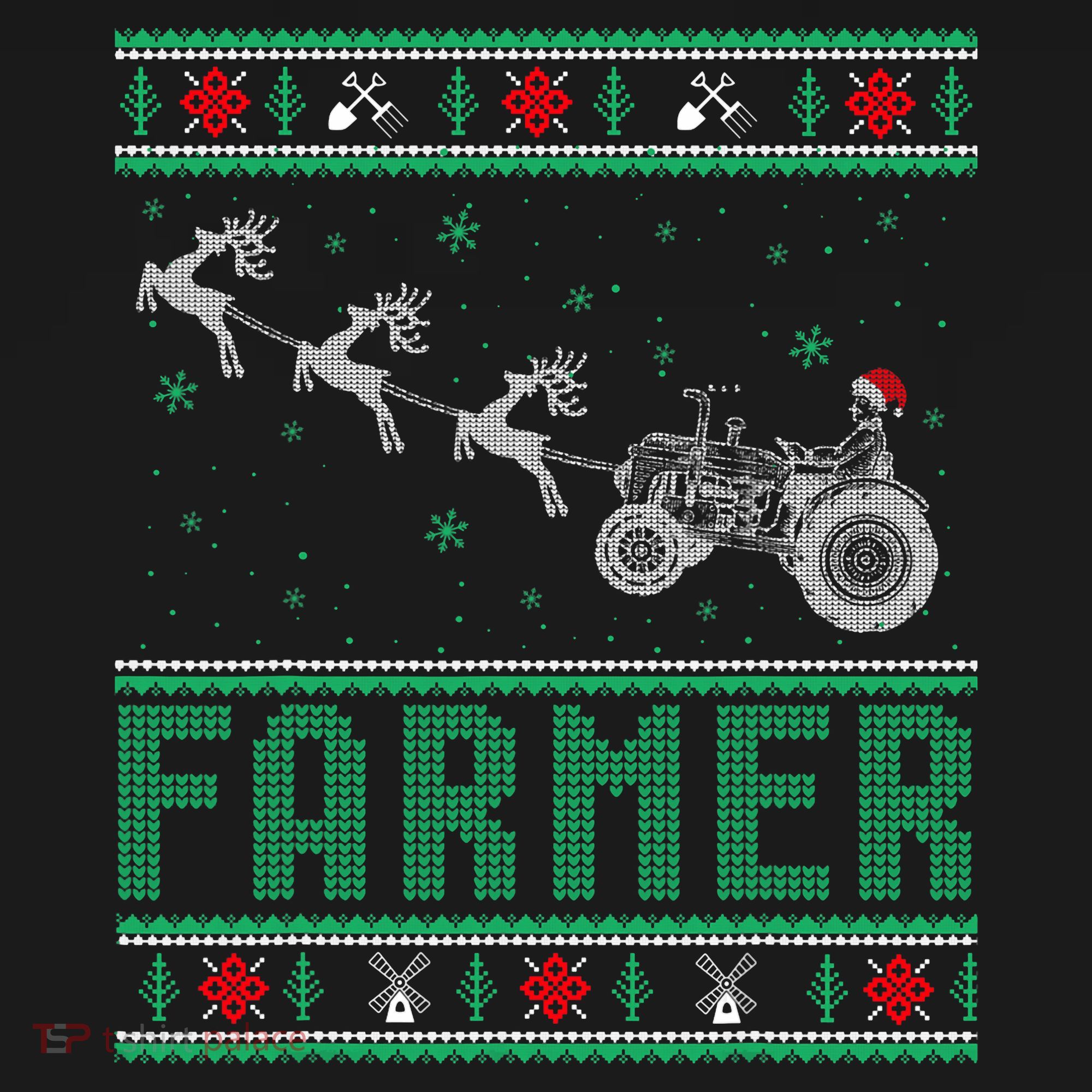 Farmer Tractors Ugly Christmas Xmas Sweater Women's Hoodie