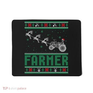 Farmer Tractors Ugly Christmas Xmas Sweater Mousepad
