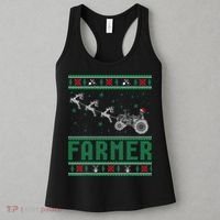 Farmer Tractors Ugly Christmas Xmas Sweater Women's Tank Top thumb 3