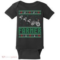 Farmer Tractors Ugly Christmas Xmas Sweater Baby Bodysuit thumb 0