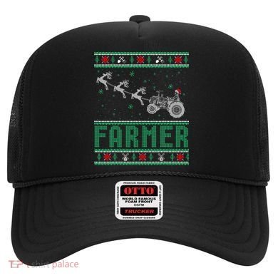 Farmer Tractors Ugly Christmas Xmas Sweater Hat