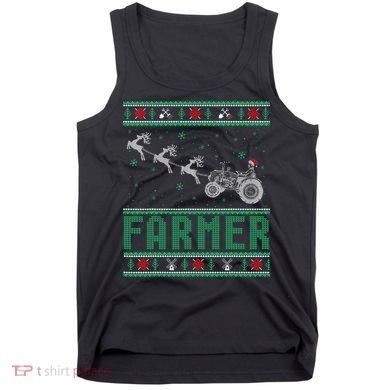 Farmer Tractors Ugly Christmas Xmas Sweater Tank Top