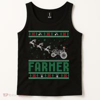 Farmer Tractors Ugly Christmas Xmas Sweater Tank Top thumb 2