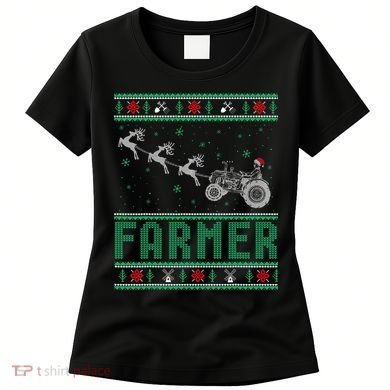 Farmer Tractors Ugly Christmas Xmas Sweater Women's T-Shirt