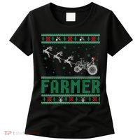 Farmer Tractors Ugly Christmas Xmas Sweater Women's T-Shirt thumb 0