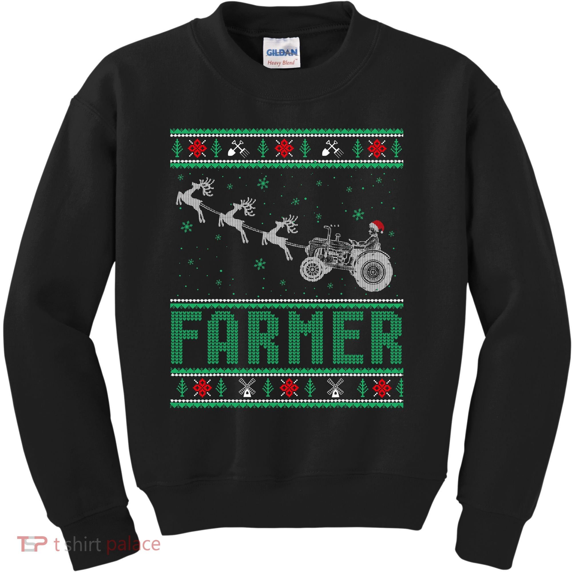 Farmer Tractors Ugly Christmas Xmas Sweater Kids Sweatshirt