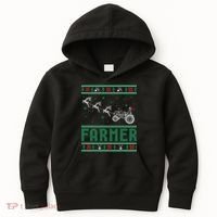 Farmer Tractors Ugly Christmas Xmas Sweater Kids Hoodie thumb 0