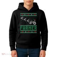 Farmer Tractors Ugly Christmas Xmas Sweater Kids Hoodie thumb 4