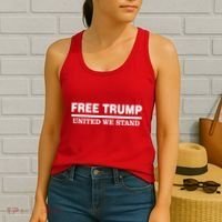 Free Trump United We Stand President Trump Supportive Women's Tank Top thumb 2