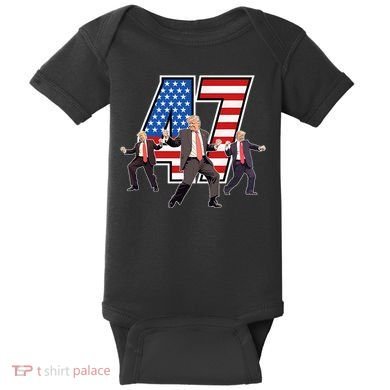 Funny Trump Victory Dance 47th President Dancing Baby Bodysuit