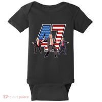 Funny Trump Victory Dance 47th President Dancing Baby Bodysuit thumb 0