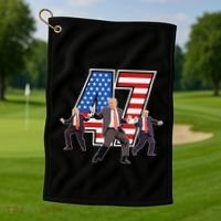 Funny Trump Victory Dance 47th President Dancing Golf Towel thumb 1