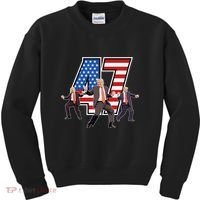 Funny Trump Victory Dance 47th President Dancing Kids Sweatshirt thumb 0