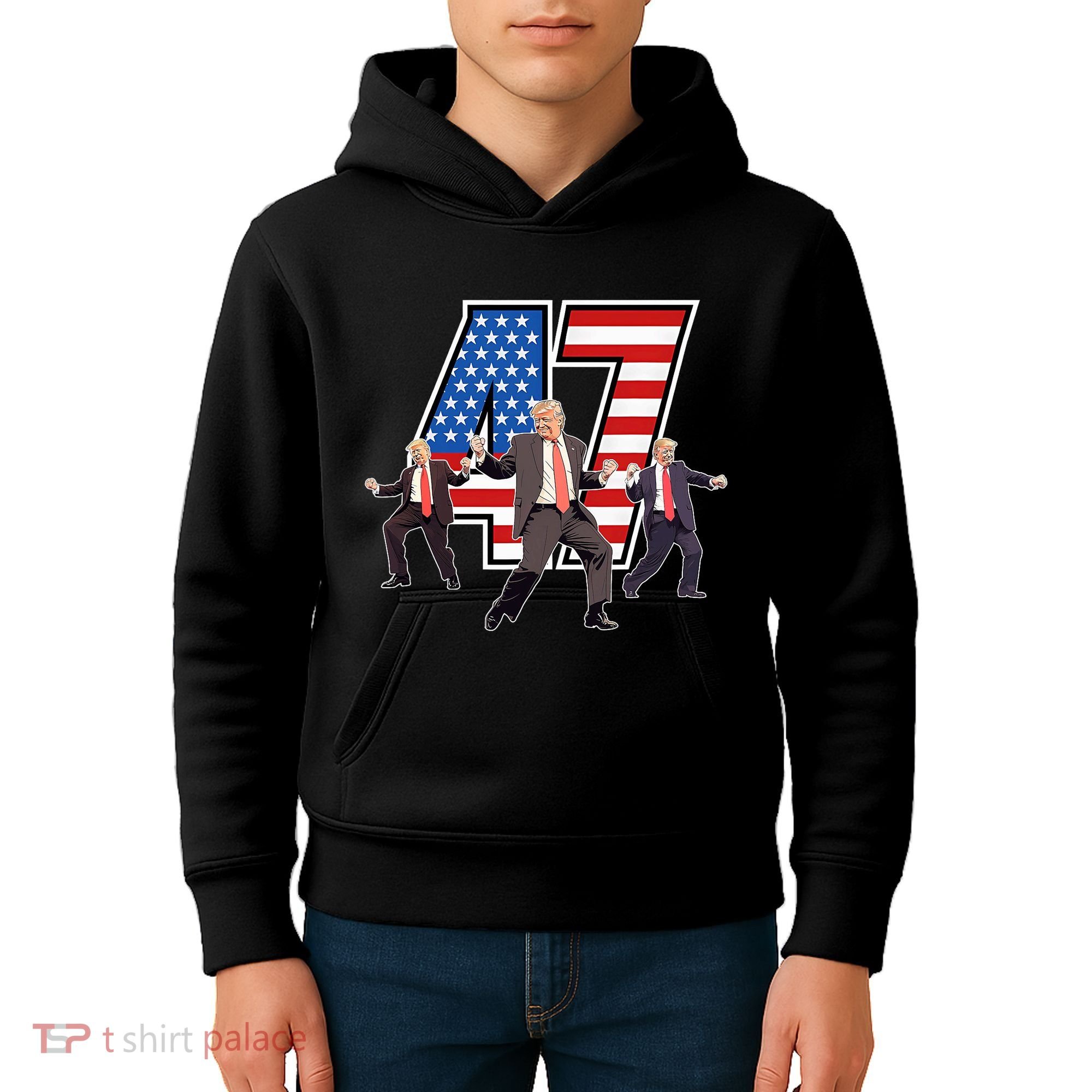 Funny Trump Victory Dance 47th President Dancing Kids Hoodie