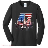 Funny Trump Victory Dance 47th President Dancing Kids Long Sleeve Shirt thumb 0